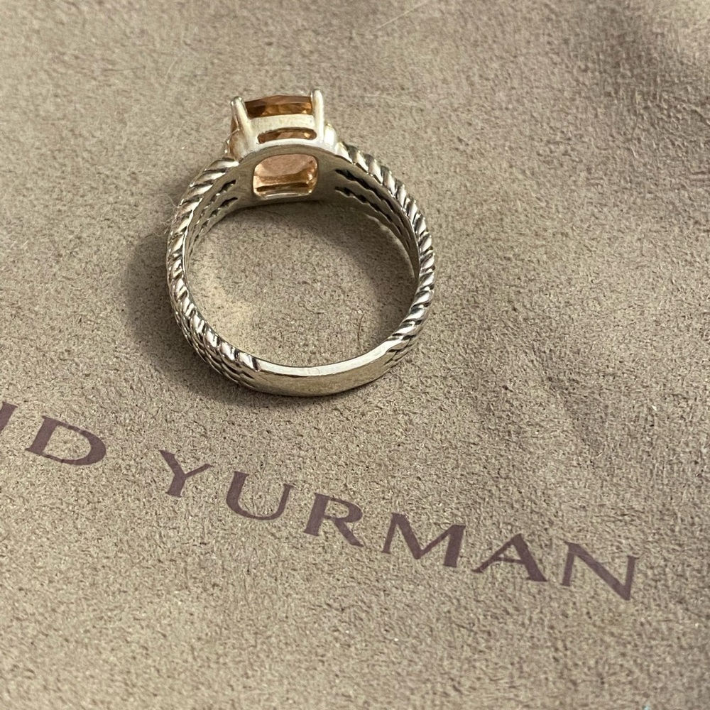David Yurman Petite Wheaton Ring, Morganite with Diamonds - Picture 9 of 11